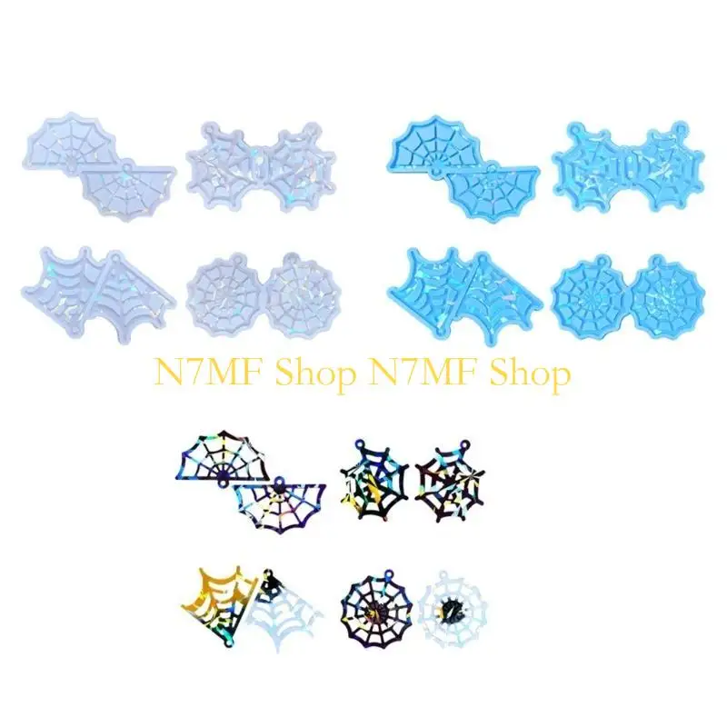 

N7MF Halloween Spiderweb Mold Earring Pendant Silicone Mold Resin Mold
