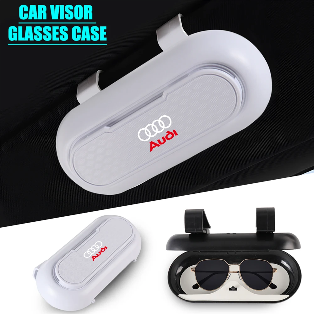 Auto-Sonnenblenden-Brillenhalterung Sonnenbrillen-Aufbewahrungsbox Ventilkappe für Audi SLine A5 C6 RS S1 S7 A8 Q2 C4 TT B5 B6 A4L QUATTRO