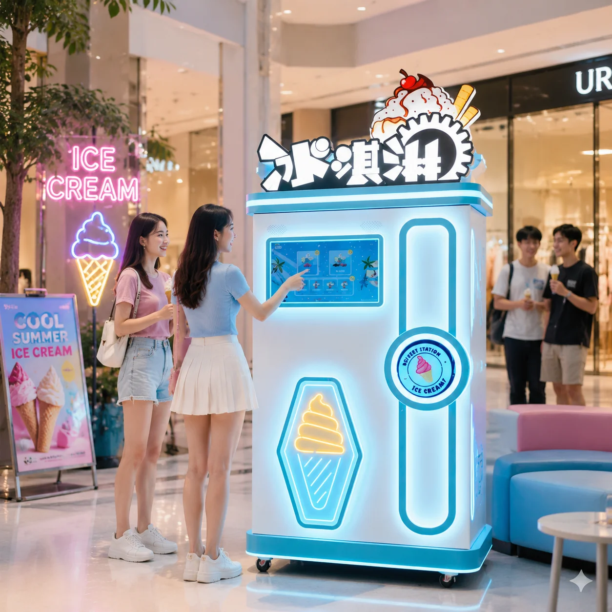 FL Smart Ice Cream Vending Machine with SDK Coin/Bill/Card/QC Code Payment 14L Capacity Outdoor Use Exporter