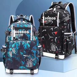 Backpack for male middle and high school students, cross-border heat transfer printing flower waterproof c