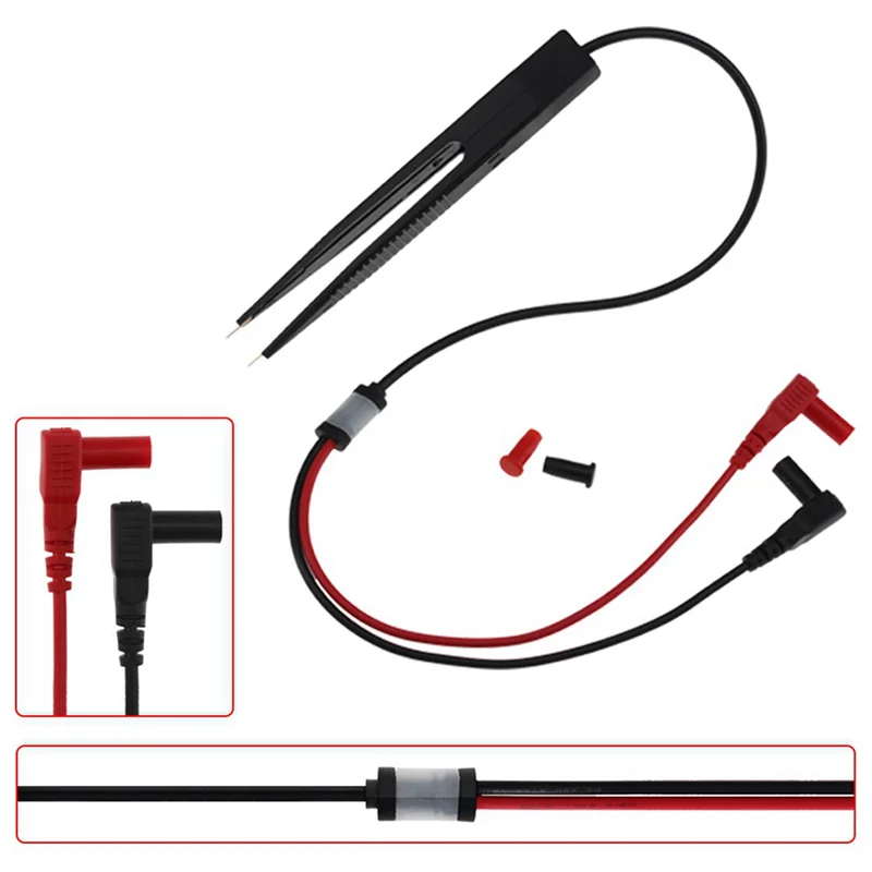 

【Best Selling】2X SMD SMT Chip Test Clip Multimeter Probe Tweezers For Capacitance Inductance Resistor Measurement Multi-Use Test