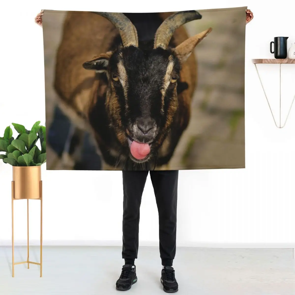 goat Throw Blanket Tourist Soft Plaid blankets and throws Shaggy Designers Sofa Blankets