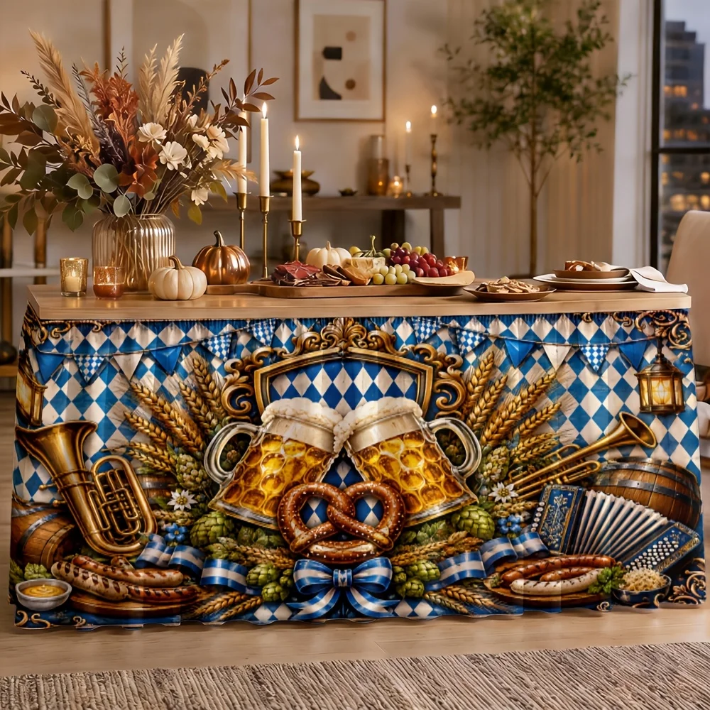 Beer cup, toad leg, sausage, accordion, trumpet, autumn harvest decoration, restaurant, kitchen, party celebration event