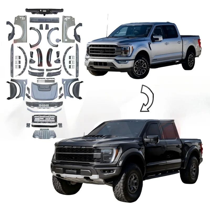 High Quality Facelift Conversion Body Kit Fit for 2021+ Upgrade To 2024+ Raptor Style Bumper Hood Fender  Plug And Play