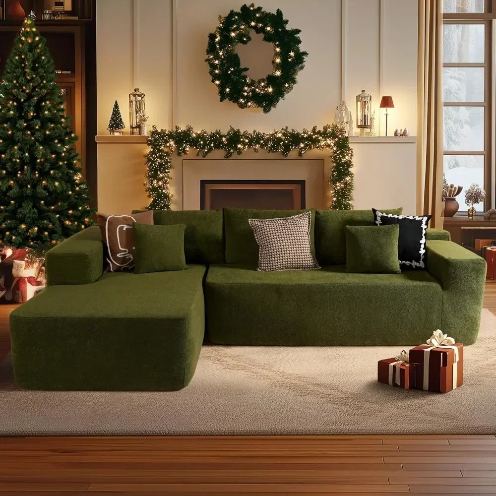 

Fluffy Couch 104" Cloudy Sectional L Shaped Couch for Living Room, No Assembly Required, Modular Comfy Sofa with Deep Seat
