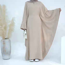 Linen Butterfly Batwing Abaya for Women, Ramadan, Eid Khimar, Dubai, Luxury, Turkey, Islam, Muslim, Kaftan, Modest Dress