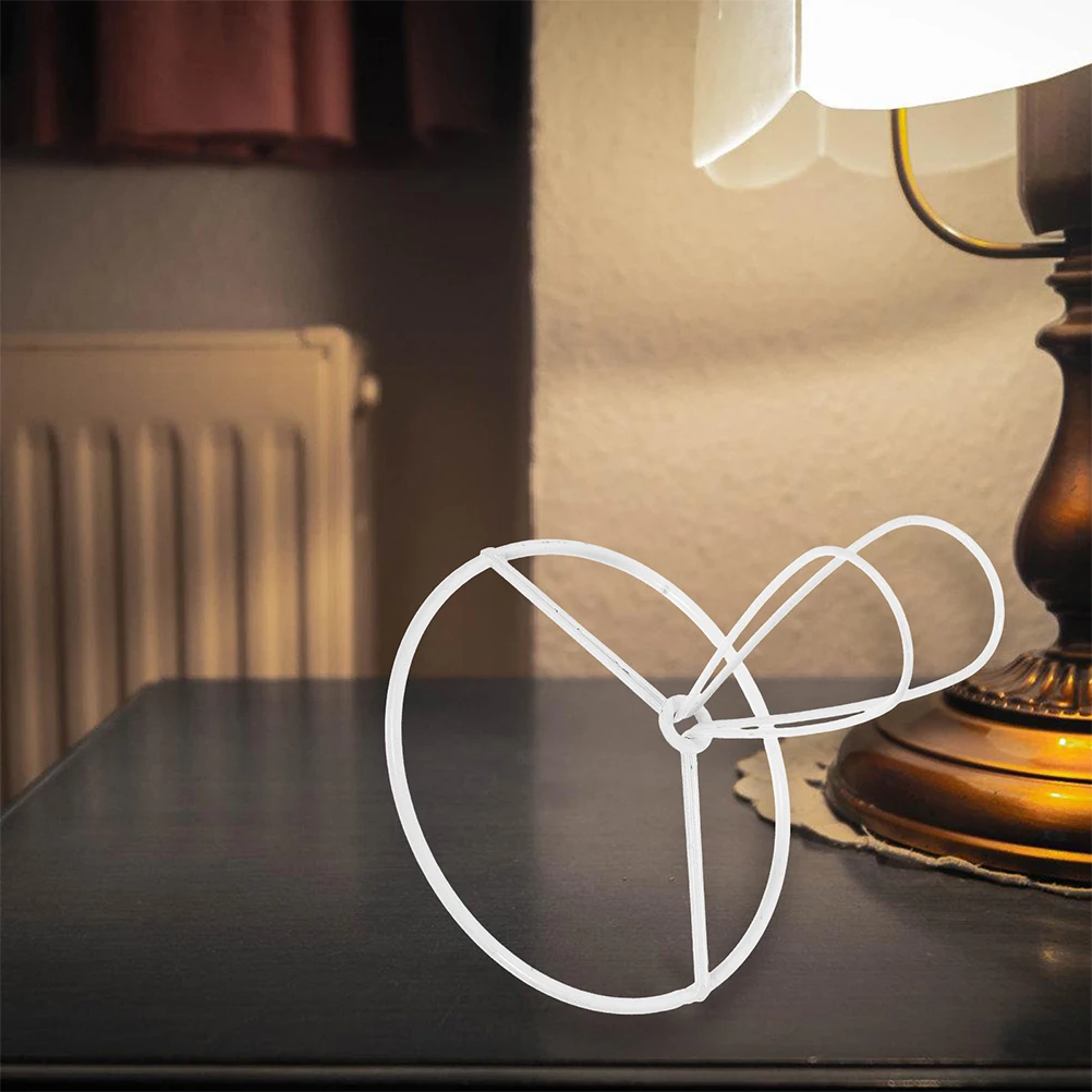 

White 80Mm Ceiling Light Bracket Chandelier Shade Frame Lampshade Metal Wire Holder Ring Diy Lamp Shade Support Cage Frame For