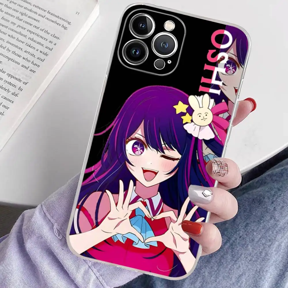 حافظة هاتف Oshi No Ko Anime Ai Hoshino Girl لهاتف آيفون 17 16 15 14 13 12 11 Pro XS Max Plus غطاء سيليكون ناعم