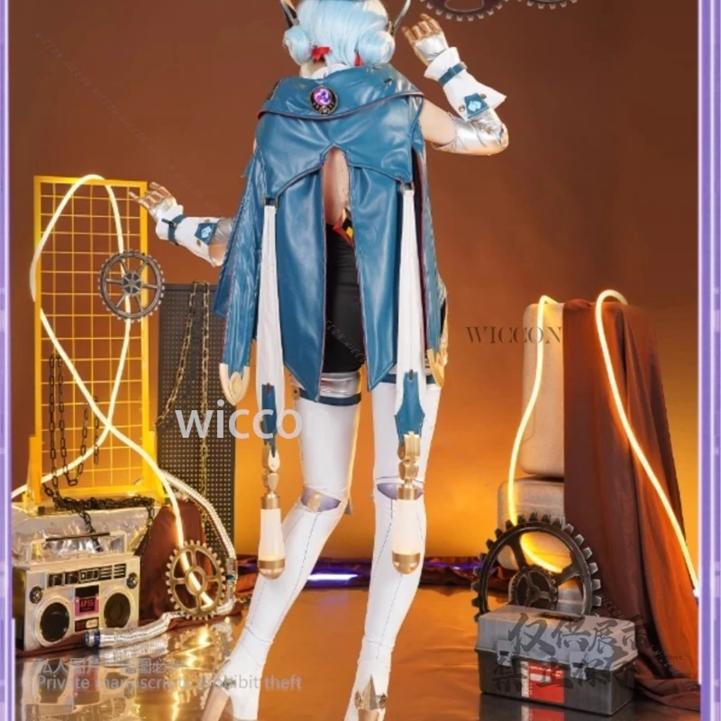 Ineffa 코스프레 의상 Genshin Impact Game 풀 세트 기계 소녀 소품 의상 XL 가발 여성 할로윈 롤 플레잉 NEW