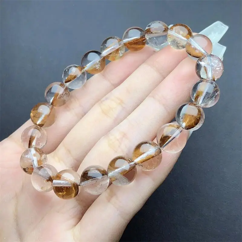 10MM Natural Red Fire Quartz Hematoid Bracelet  String Charms Strand Exquisite Jewelry Gift Healing Crystal Energy Gift 1pcs