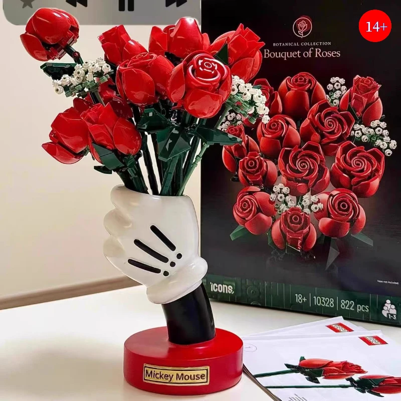 

Набор строительных блоков MOC Flower Dried 10328, 822 детали, цветы, кирпичики, декор, набор для творчества для взрослых, игрушка, подарок на день рождения, День святого Валентина