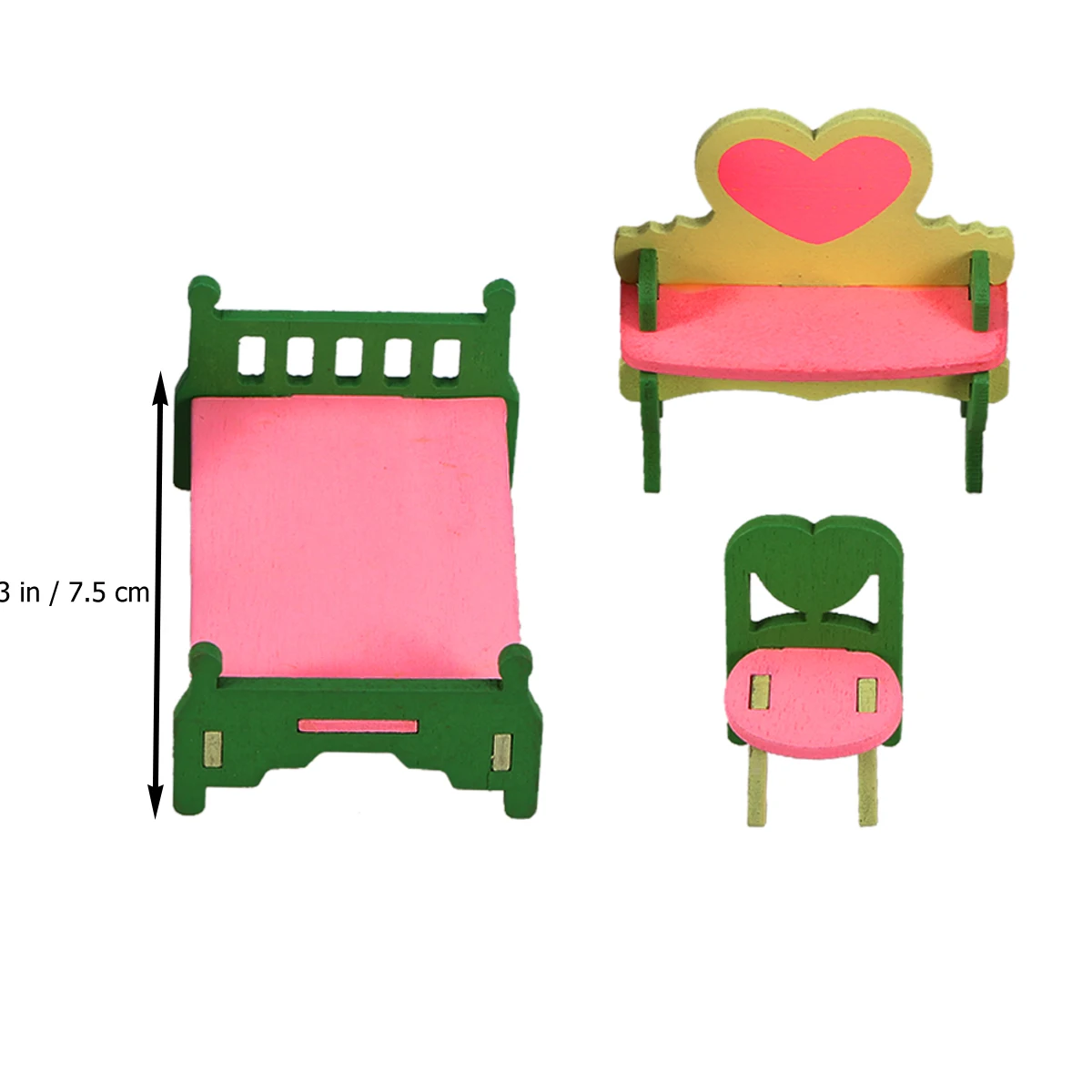 

4 Pcs Mini Furniture Toys Wooden DIY Exercise Ability Educational Handmade Child