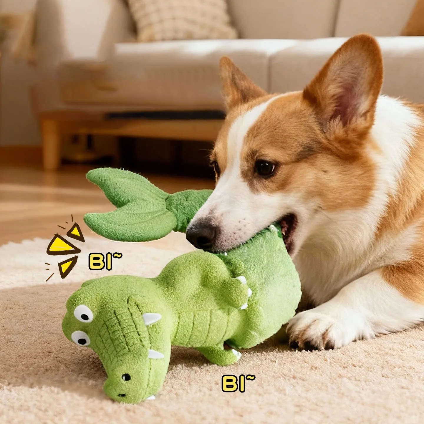 Juguete masticable látex cocodrilo para perros resistente interactivo - imagen 3