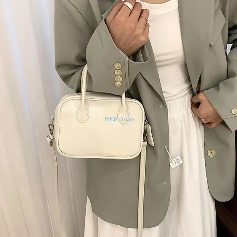 

D0UD Women Bag Solid Color Shoulder Bag PU Leather Crossbody Bag Simple Bag