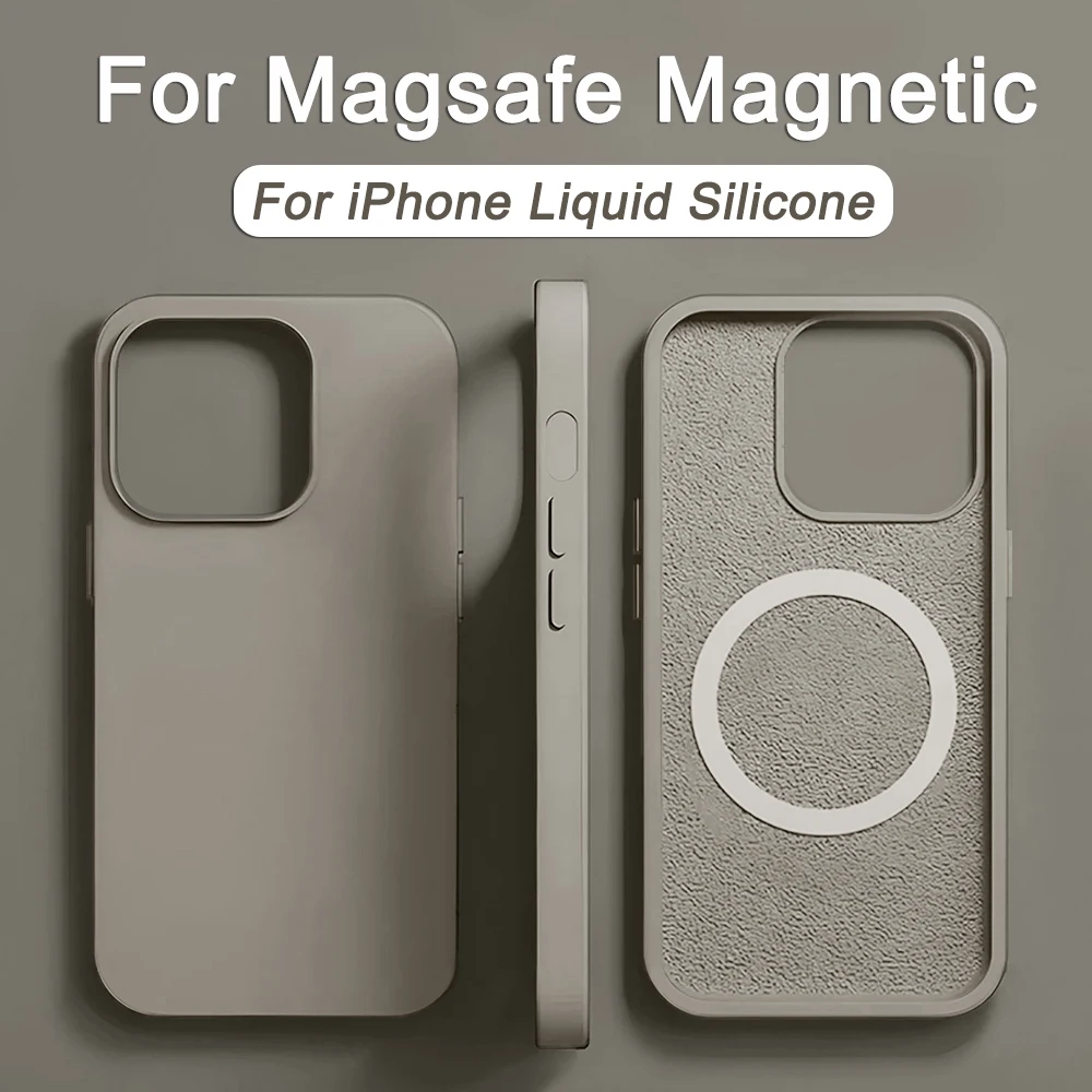 Original Magsafe Magnetic Case for Apple iPhone 16 15 14 13 12 11 Pro Max Plus Liquid Silicone Wireless Charge Phone Cases Cover