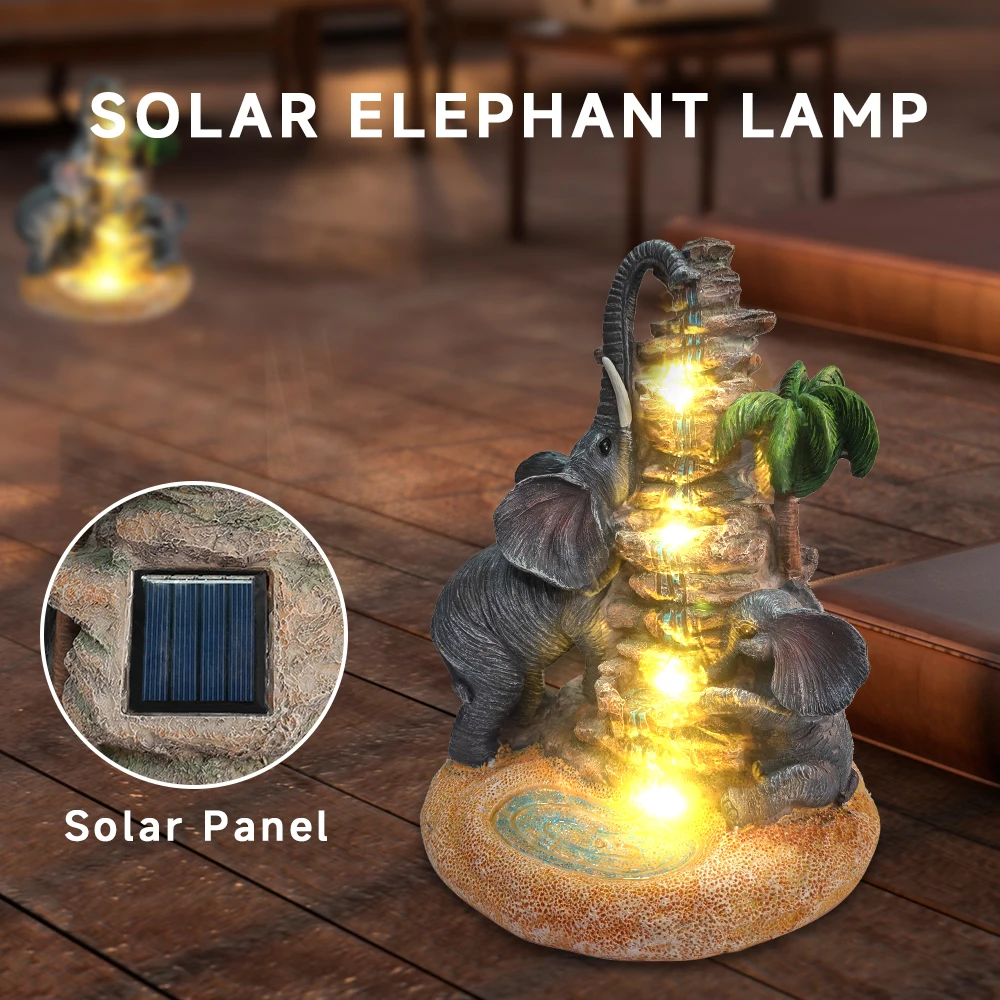 Animal Solar Garden Light Outdoor Yard Decoration Waterproof Statue Light Peacock Rabbit Elephant Turtle Banquet Party Decor