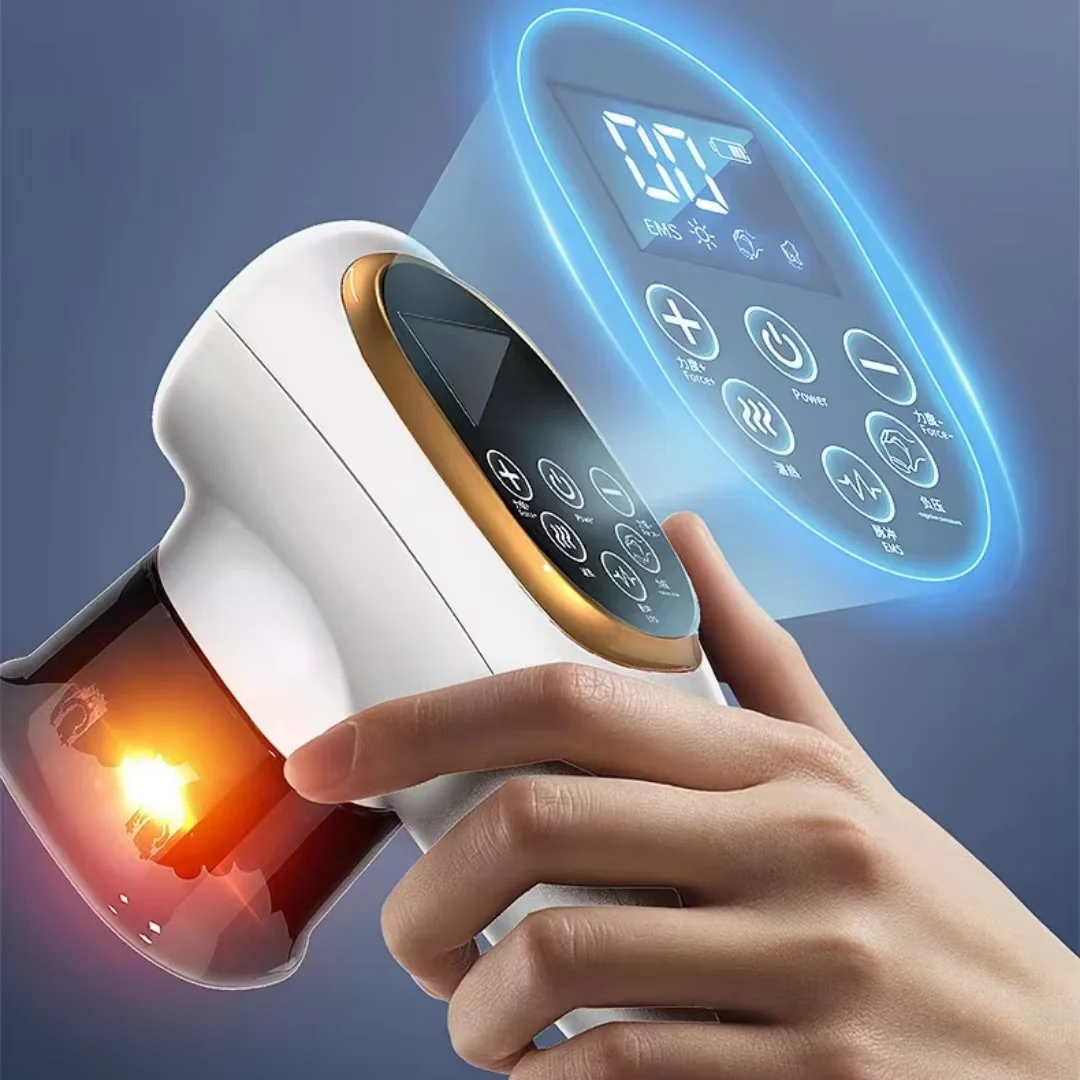 Hand-held Anti-fat Relief Heating Electric Cupping Machine ABS Plastic Slimming Skin Tightening Face Lift Smart Cupping Device
