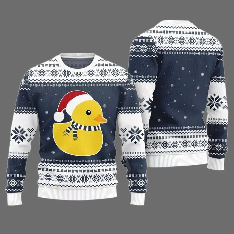 2026 متعة البط والأوز الكرتون ثلاثية الأبعاد مطبوعة سترة قبيحة الأسرة حفلة عيد الميلاد هوديي المتضخم الكبار الخريف/الشتاء #4