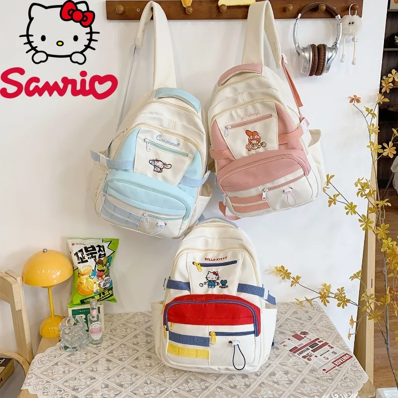 

Hello Kitty Cute Backpack Women's New Outdoor Cartoon Embroidery Large Capacity Backpack Student Bag Multifunction