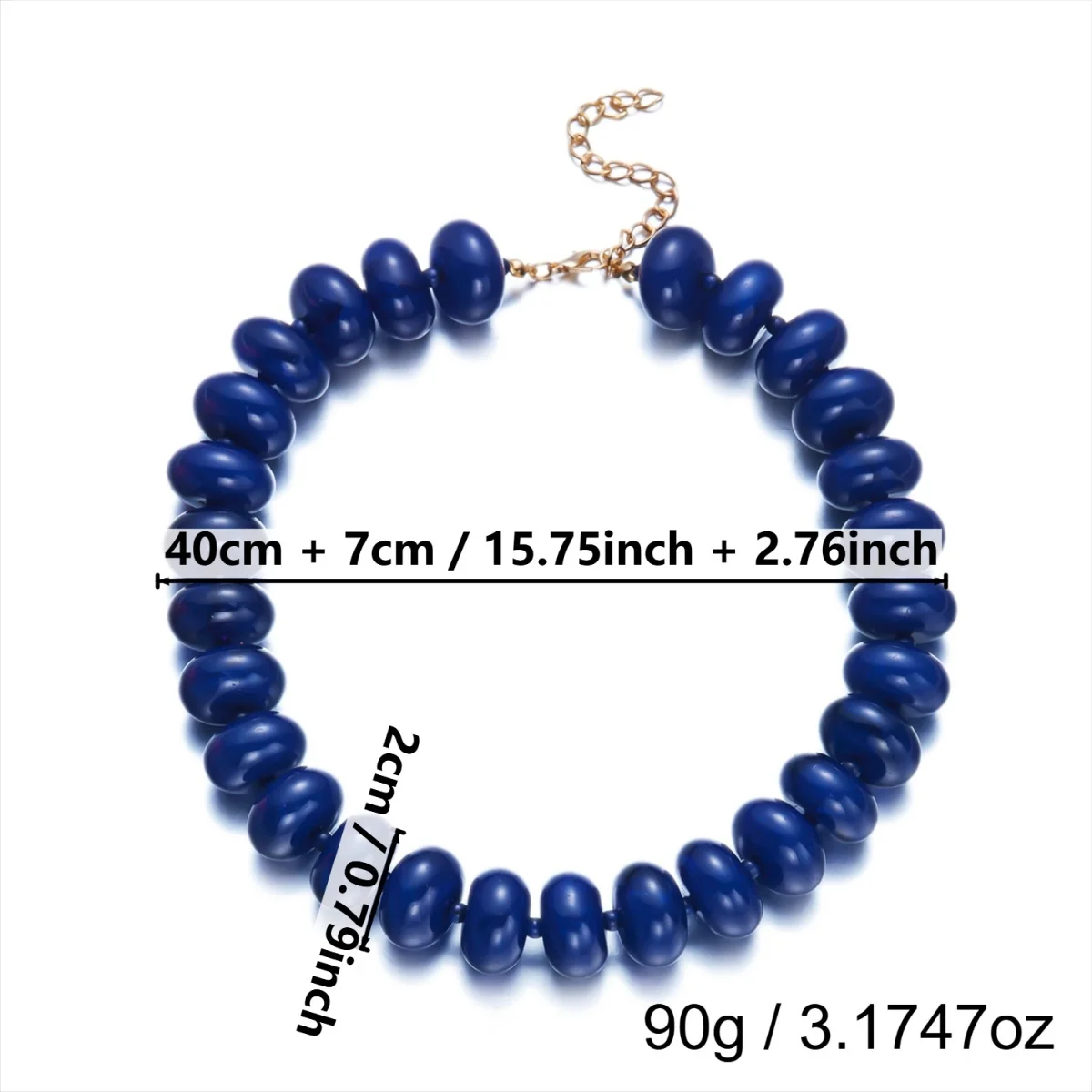 Dopamine Bunte flache, runde Acryl-Perlenkette für Damen und Herren, trendige, einfache geometrische Harzperlen, stapelbarer Choker-Schmuck – Detail 40