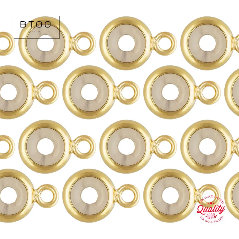 

14K Gold Filled Bead Stopper with Ring DIY Jewelry Making Accessories 5MM/7MM Gold Silicone Beads for Handmade Jewelry