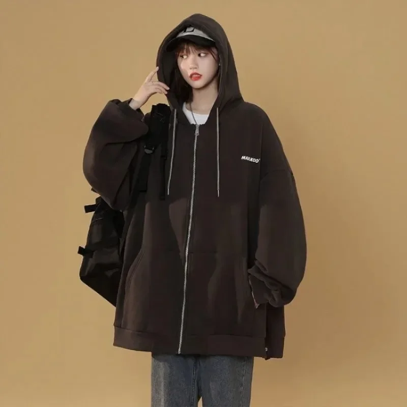 Button with Zipper Woman Hooded Tops Dropshiping Sport Korean Streetwear Y2k Novelty Kpop Essential Hoodies Sweatshirt for Women