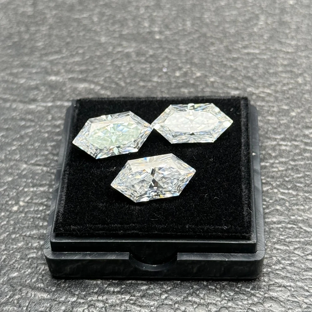 

Искусственный муассанит Meisidian, гексагональной формы, 2-5 карат, супербелый, VVS1 D, свободный камень