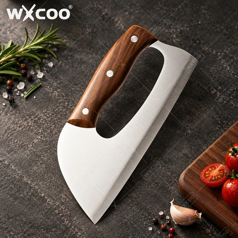 WXCOO Labor-Saving Kitchen Knife SK5 Stainless Steel Kitchen Scissors Set Hand-Forged Butcher Knife Meat Fruit Slicing Knife