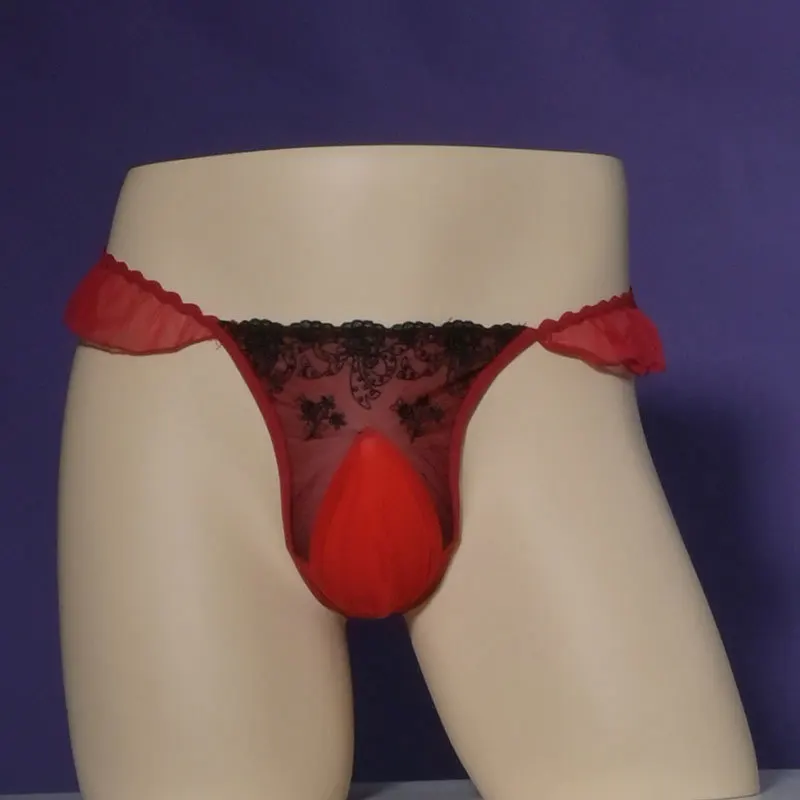 الدانتيل والتطريز الرجال بوق الحقيبة الحرير زلة رصاصة فصل الملابس الداخلية منخفضة الخصر اليابانية g-سلسلة T-الظهر ثونغ سيسي نوم