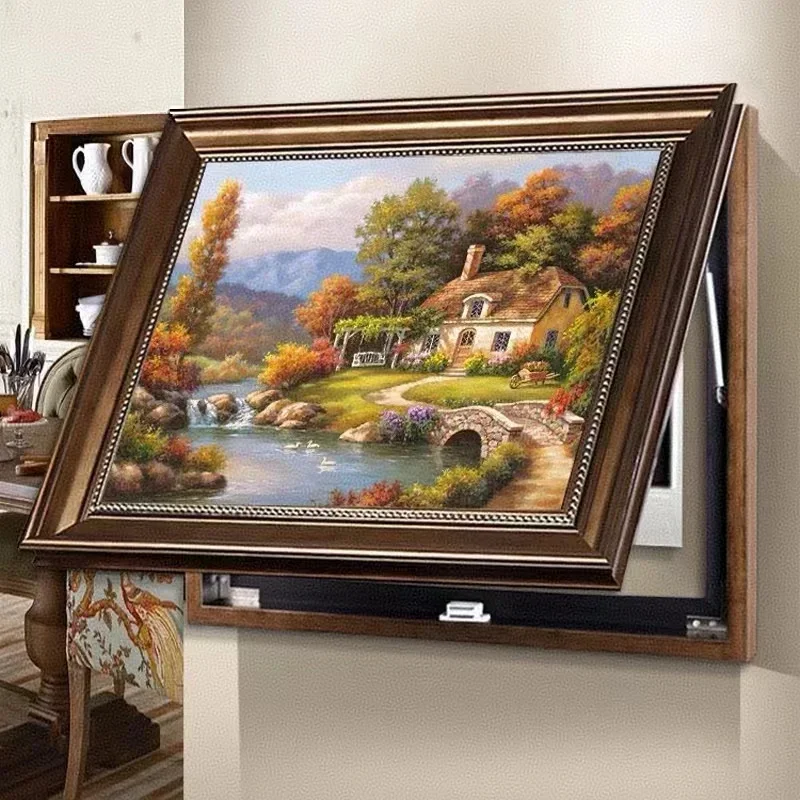 

Meter box decorative painting retro distribution box blocking the living room entrance new hanging painting