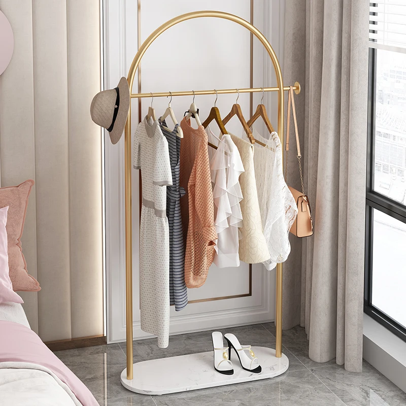 Nordic Floor Metal Coat Rack Hanging Clothes Wardrobe Modern Simple Water-proof Cloth Hat Bag Storage Organizers Home Furniture