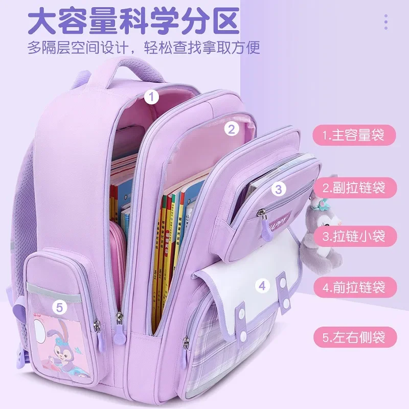 2024 New School Bag for Primary School Students Plaid Large Capacity One Third to Sixth Grade Junior High School Girls Backpack