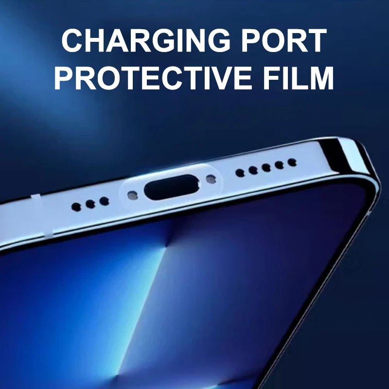Scratch-resistant iPhone & Type-c Android Phone Charger Port Protective Film: Invisible Data Port Film.