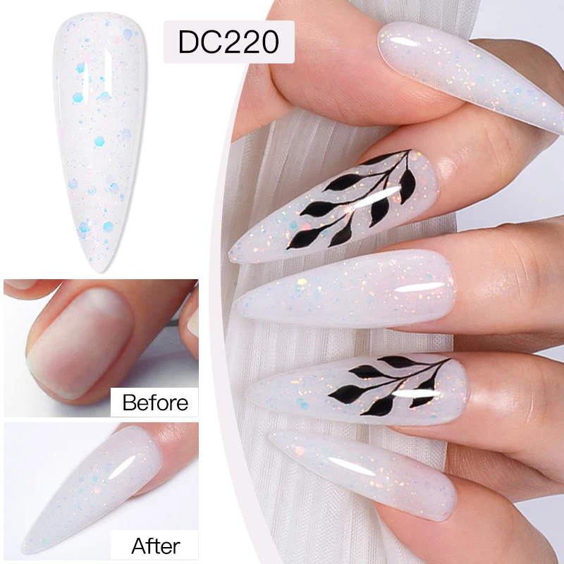 Mtssii 7ml Milky White Glitter Quick Extensions Gel Nail Polish Auroras Shining Sequin Dream Color Extend Construct Nail Varnish