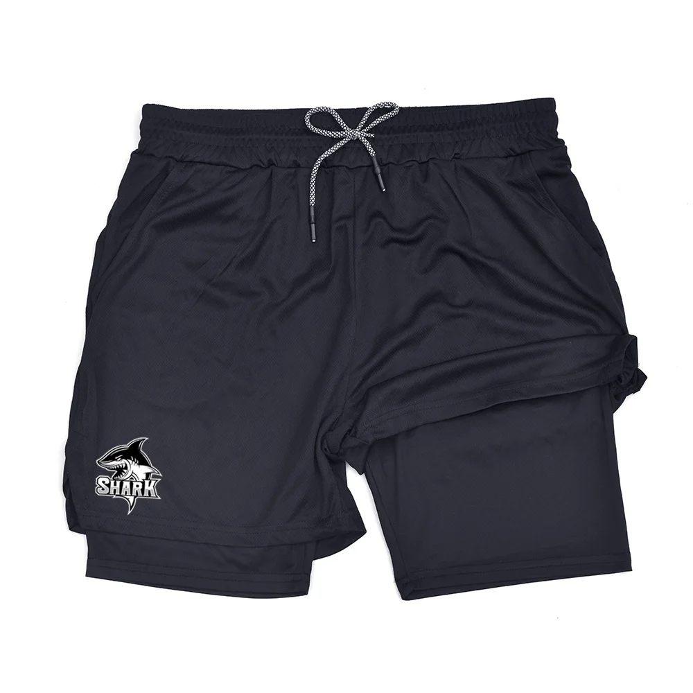 

2 in 1 Men's Running Shorts with Phone Pocket & Towel Loop | Print Athletic Gym Workout Quick Dry ZY00113