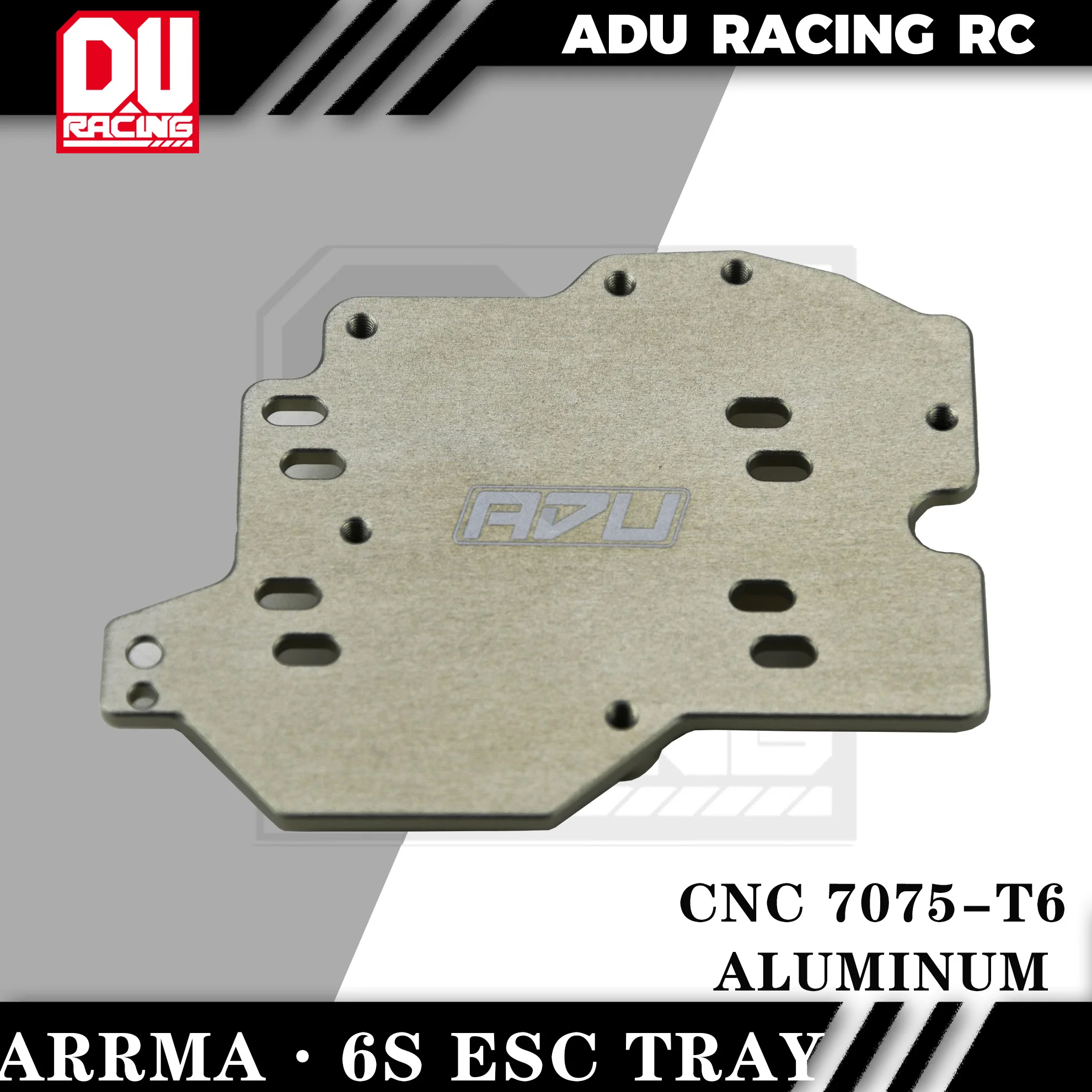 ADU Racing  ESC TRAY CNC 7075 T6 ALUMINUM FOR ARRMA 6S 1/8 AND 1/7