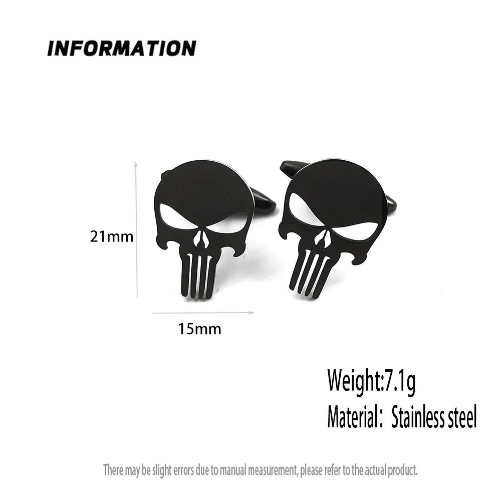 Stainless Steel Skull Man cufflinks Vintage Personalized Design Jewelry Skeleton Cuff Links Party Shirt sleeve Buttons