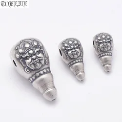 100% 925 Silver Tibetan Yellow Jambhala Guru Bead Sterling Buddhist Wealth Buddha Three-Way Beads Good Luck