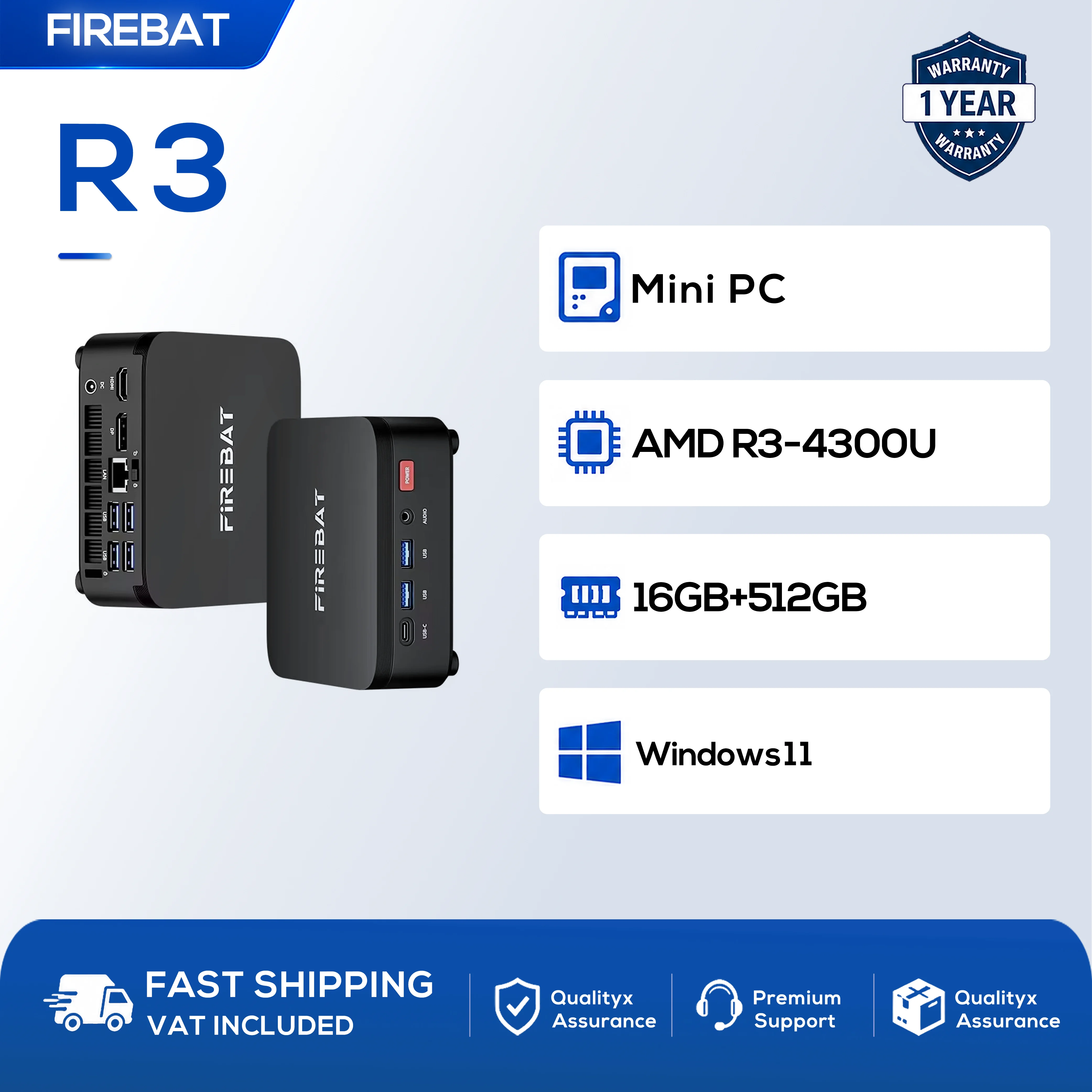 Mini PC Firebat R3 AMD Ryzen 3