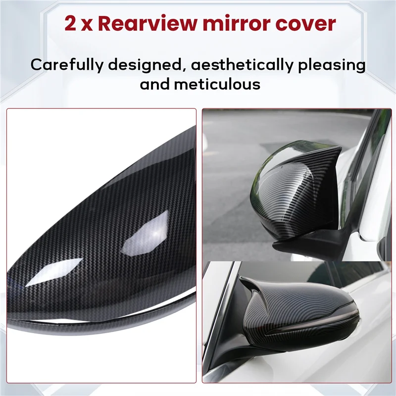 

For Mercedes Benz B C E S GLB GLC Class W205 W213 W253 Carbon Fiber ABS Horned Style Side Rear View Mirror Cover Trim