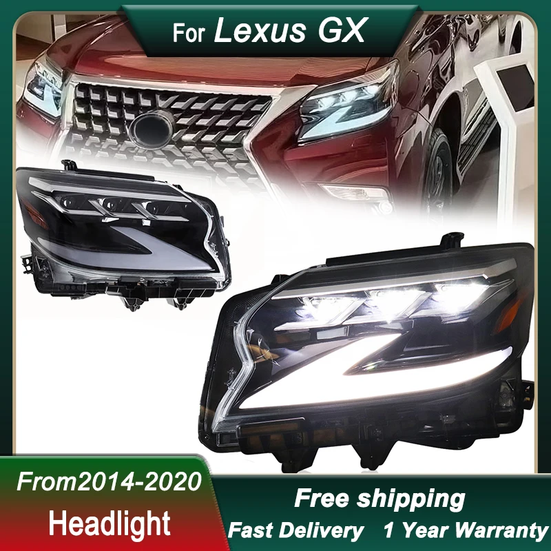 Car Headlights For Lexus GX GX400 GX460 14-20 full LED HeadLamp New style DRL Dynamic Signal Lamp Head Lamp Front light Assembly