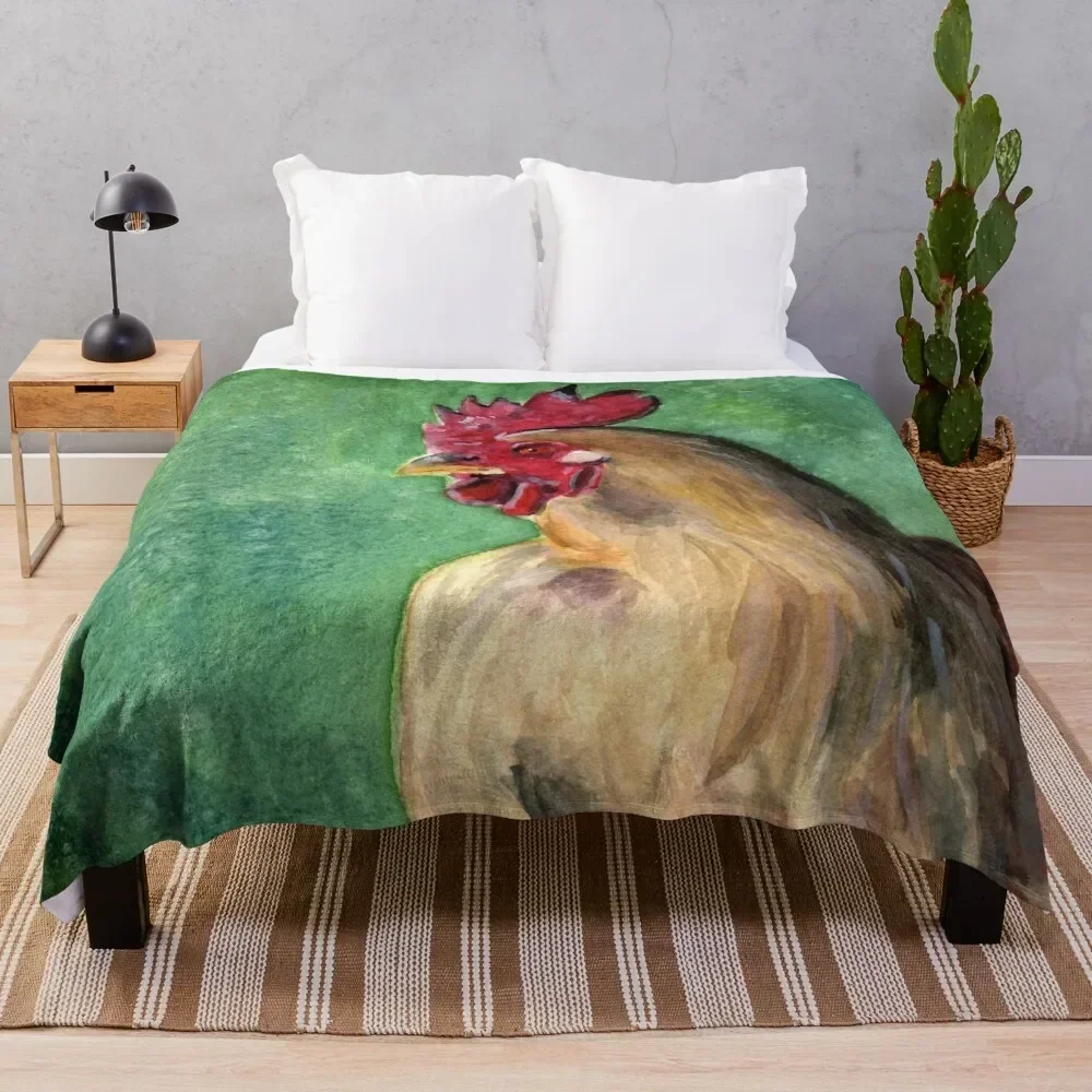 

Rooster Throw Blanket Portable Lightweight Blanket for Travel Camping