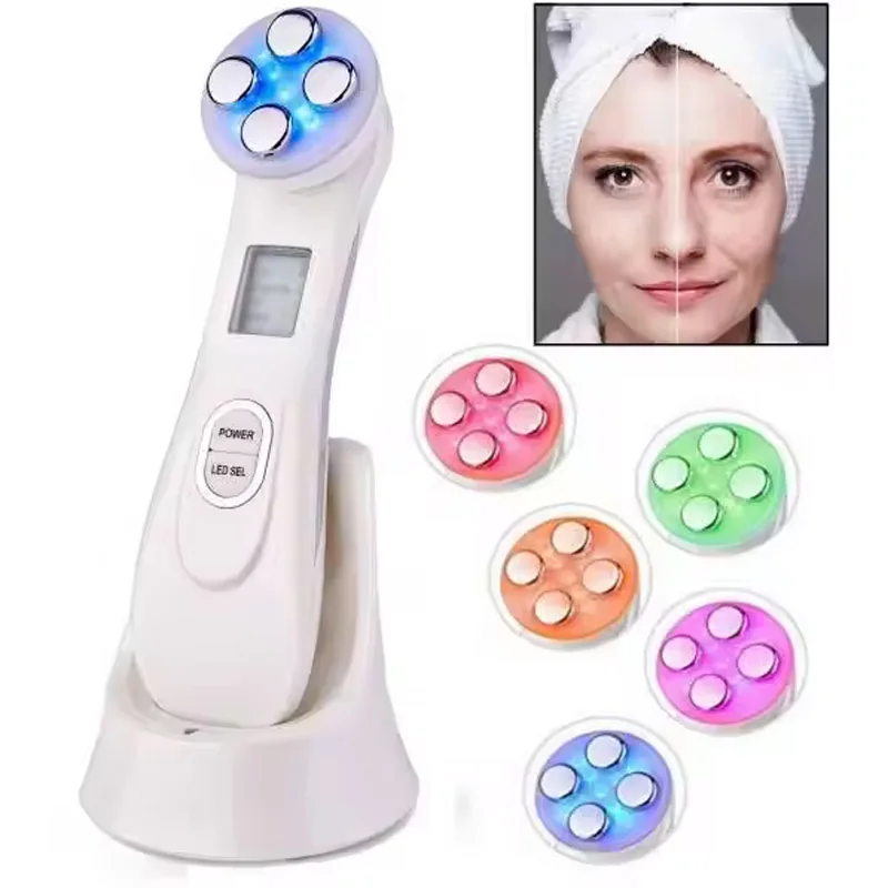 Mesotherapy ใบหน้า Electroporation ความถี่วิทยุ LED Photon ยกกระชับกําจัดริ้วรอย Skin Care Face Massager