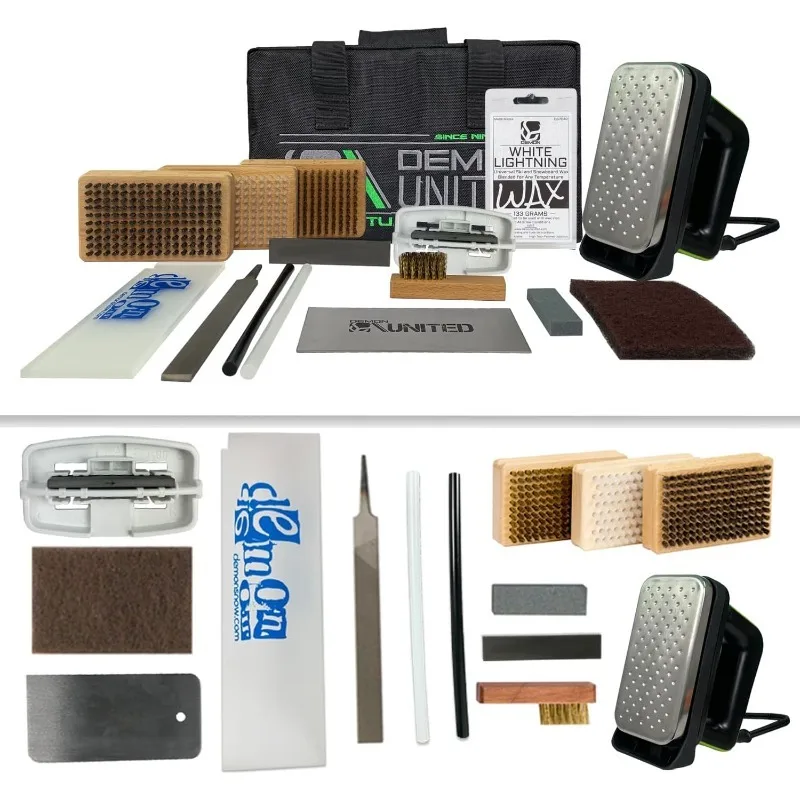 

Complete Ski Tune Kit with Wax and Brush Kit- Snowboard Tuning Kit Also Includes Made in USA Wax
