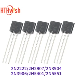 50pcs Triode PNP Transistors TO92 Throught Hole 2N2222 2N2907 2N3904 2N3906 2N5401 2N5551 Electronic Components