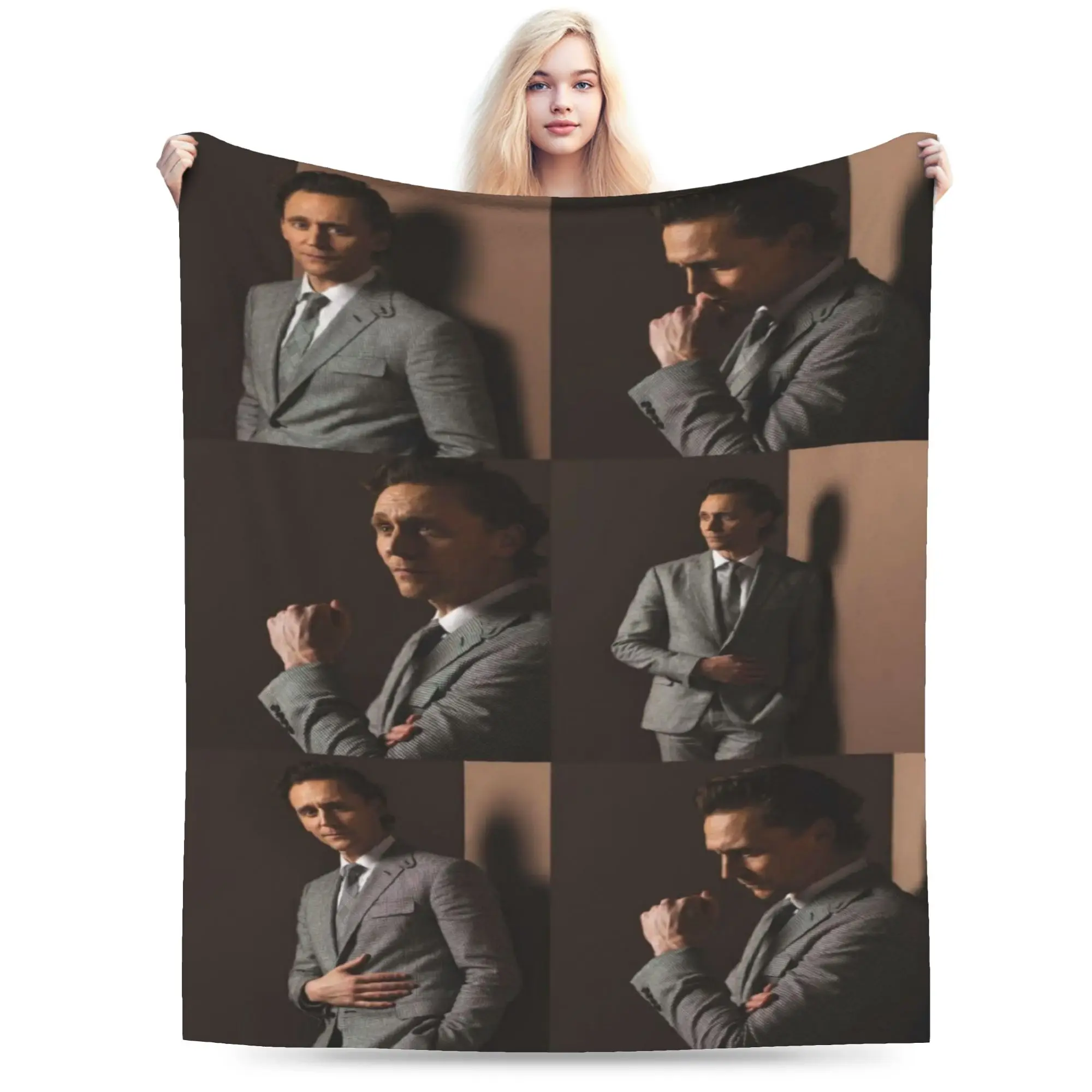 Comfort Tom Hiddleston  Blanket Accessories Home Decorative  Throw Blanket Warm Coral Fleece Plush for Office