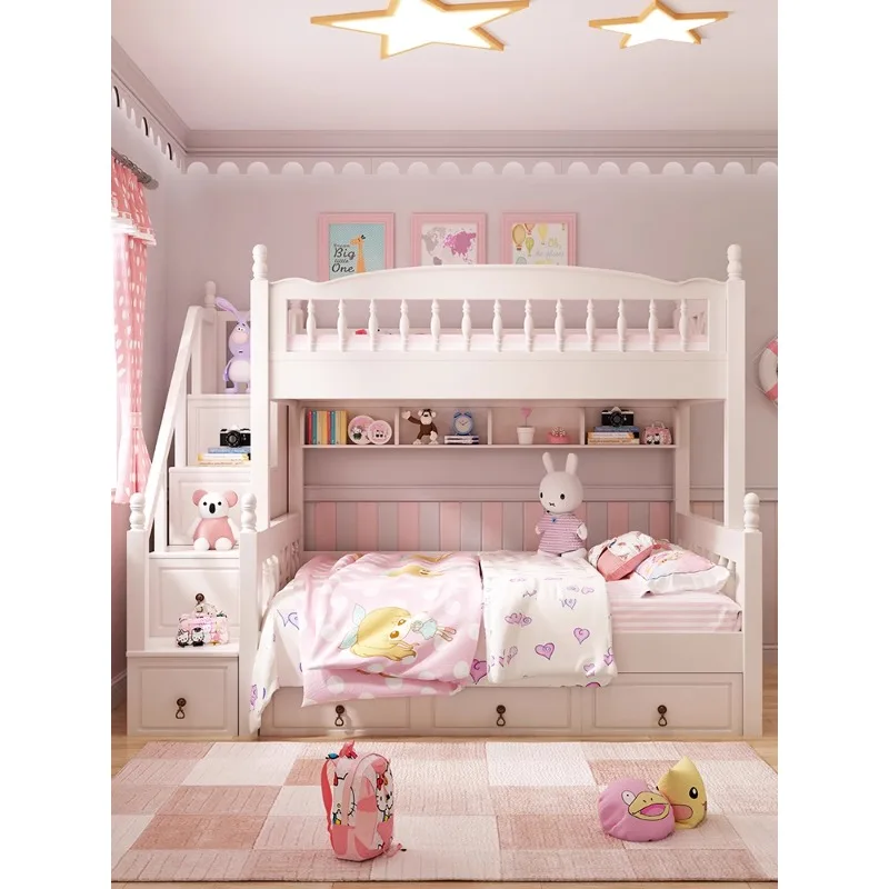 

High and low bed Small apartment Children's upper and lower beds Children's mother and child beds Two-layer beds Interlaced whit