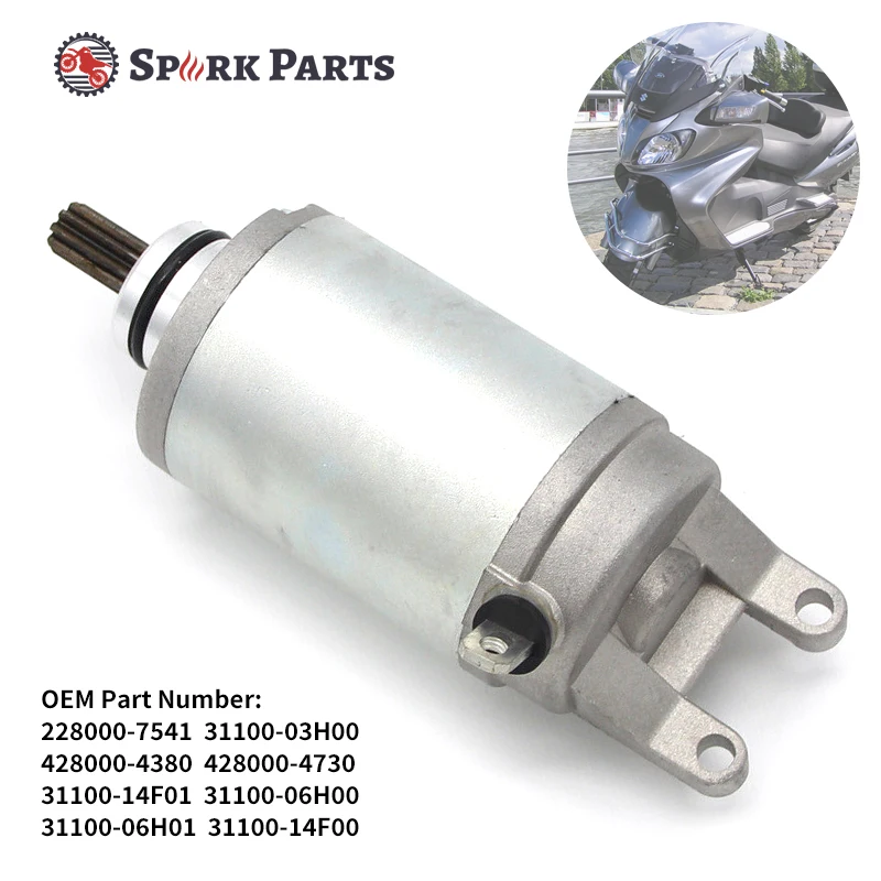 31100-14F01 Starter Motor Assembly for Suzuki AN250 AN400 Burgman 125 200 250 400 150  UH125 UH200 UC UX 228000-7541 428000-4730