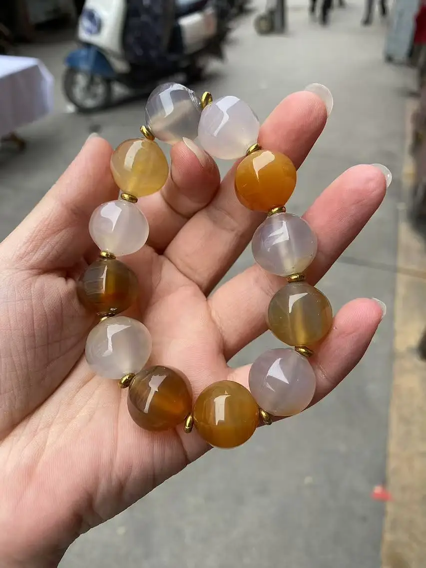 

Браслет из натурального агата и нефрита, браслет ручной работы из бисера, браслет для мужчин и женщин, материал ледяного дна, нефритовые бусины, браслеты, ювелирные изделия из нефрита