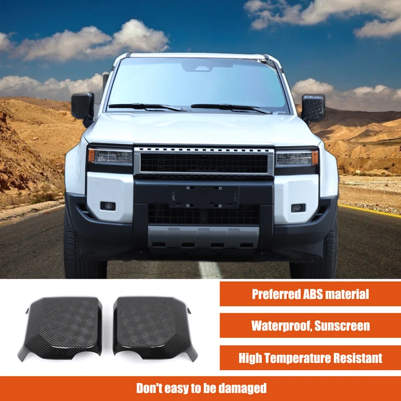 

For Toyota Land Cruiser Prado 250 LC250 Lexus GX 2024+ ABS Carbon Fiber Car Rear View Mirror Scratch Protection Case Accessories